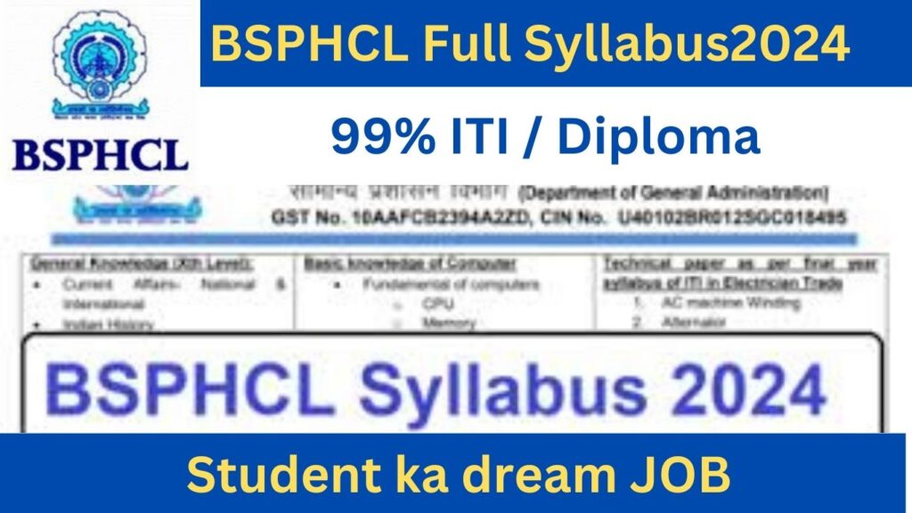 Bihar BSPHCL Technical Grade 3 Syllabus in Hindi